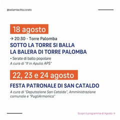 Estate a Corato 2026: il programma completo di "Sei la mia città"