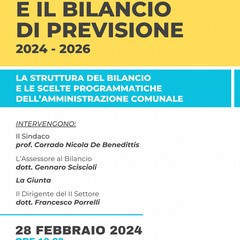 Locandina "Il DUP e il bilancio di previsione 2024 - 2026"