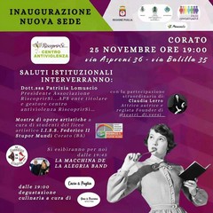 La loncandina dell'evento del Centro Antiviolenza a Corato