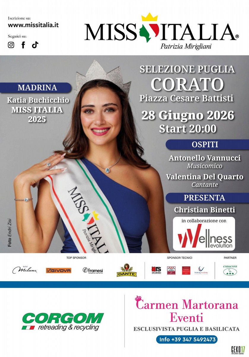 Miss Italia, a Corato ospite Katia Buchicchio