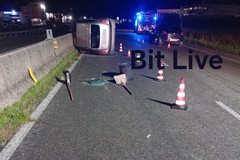 Incidente sulla SP231: auto si ribalta