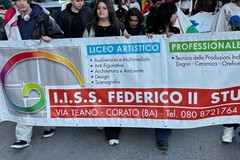 Un gruppo di studenti Coratini a Napoli contro l'autonomia regionale differenziata