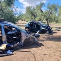 Auto cannibalizzate nelle campagne di Corato, ricognizione aerea della Guardia di Finanza