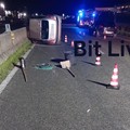 Incidente sulla SP231: auto si ribalta