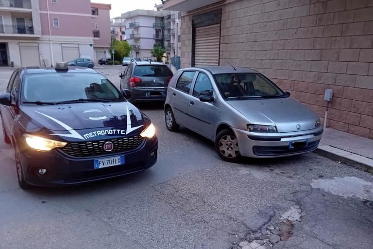 Una delle due auto recuperate dalla Metronotte