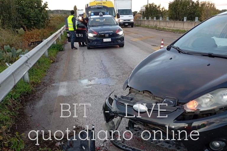 L'incidente stradale avvenuto sulla strada provinciale 231