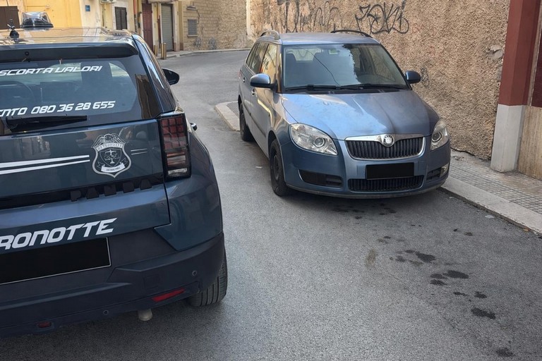 La Skoda recuperata dalla Metronotte