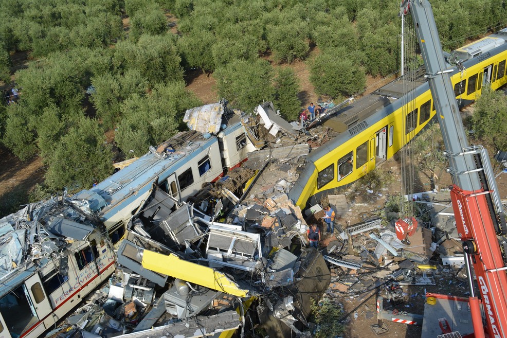 disastro ferroviario in puglia. <span>Foto www.interno.gov.it</span>
