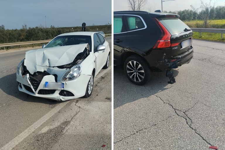 Incidente sulla Sp 2 ad Andria in direzione Corato: coinvolte due auto