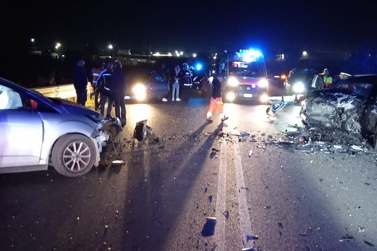 L'incidente stradale avvenuto sulla strada provinciale 231