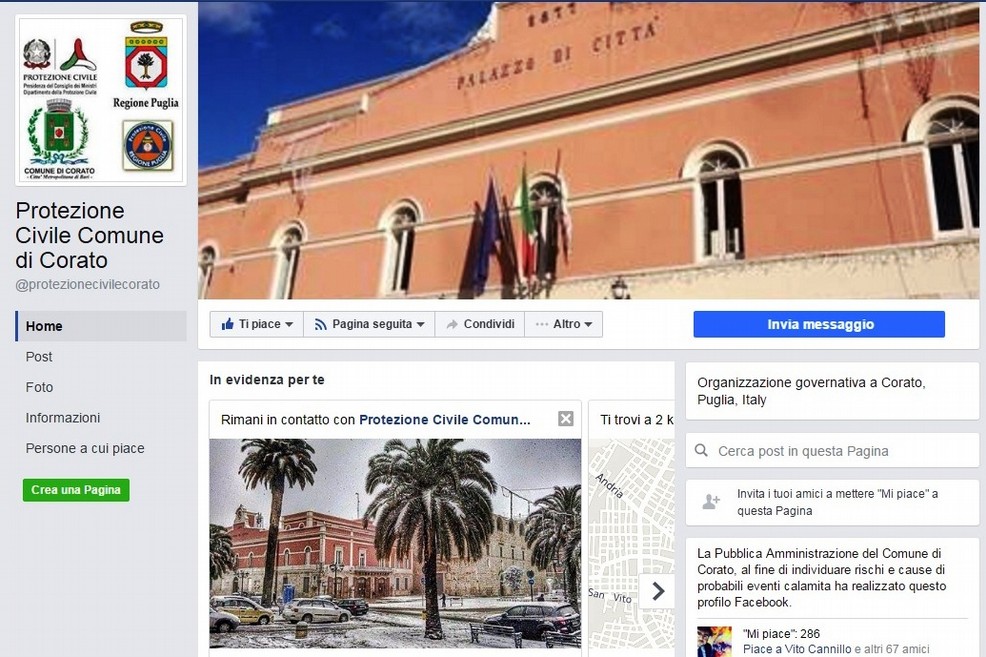 protezione civile facebook